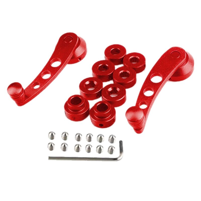 2Pcs Aluminum Alloy Universal Car Window Handle Winder Riser Replacement Winder Crank Riser Kit Universal Red: Default Title
