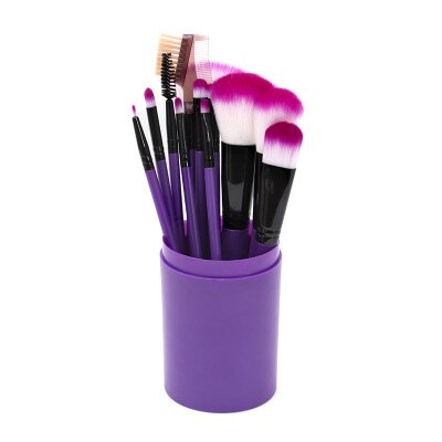 Hos præfessionel 12 stk makeup børste sæt kosmetiske børster makeup værktøjssæt med kopholder kuffert: 1