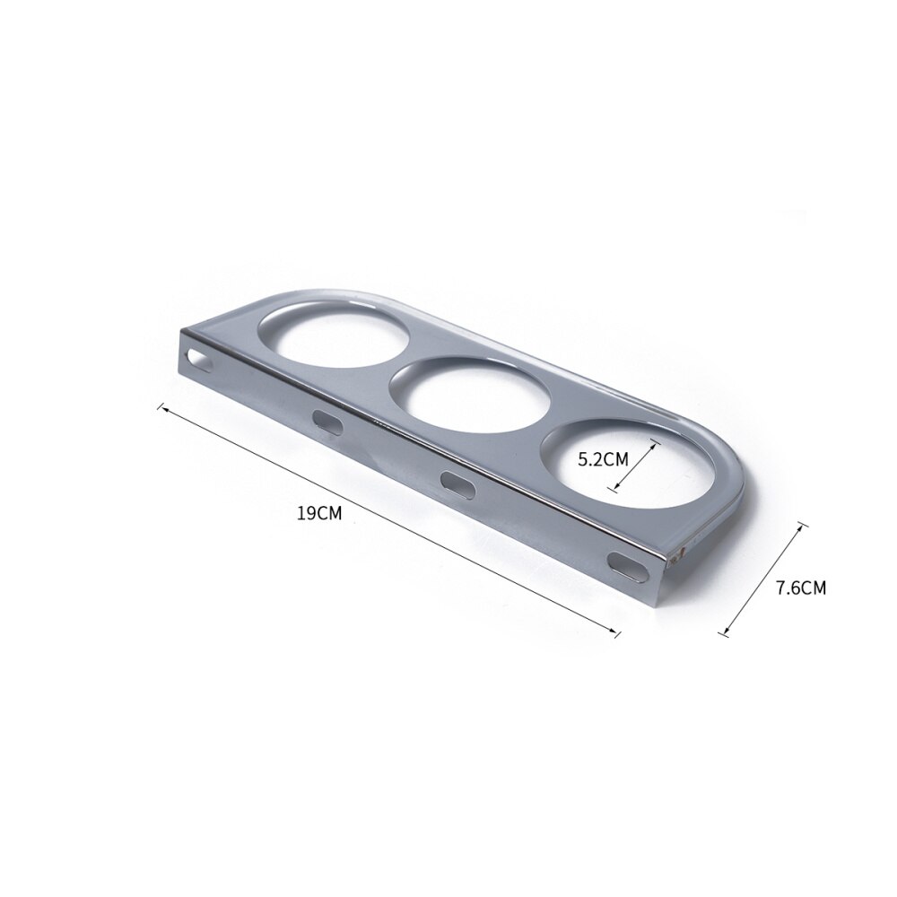 52mm Triple Gauge Meter Cup Holder Bracket Iron Dash Mount (Silver)