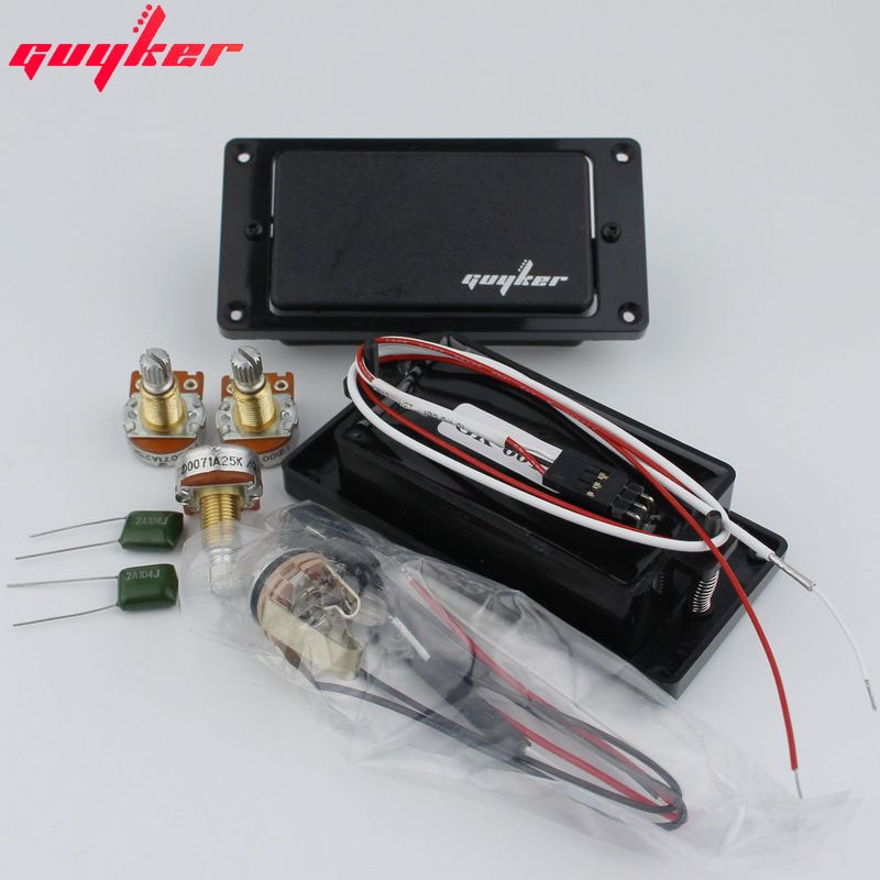 GUYKER Chiuso Nero Chitarra Raccogliere Humbucker Raccogliere Attivo impostato (Equipaggiato con Potenziometro e Americano di Uscita della Chitarra Martinetti)