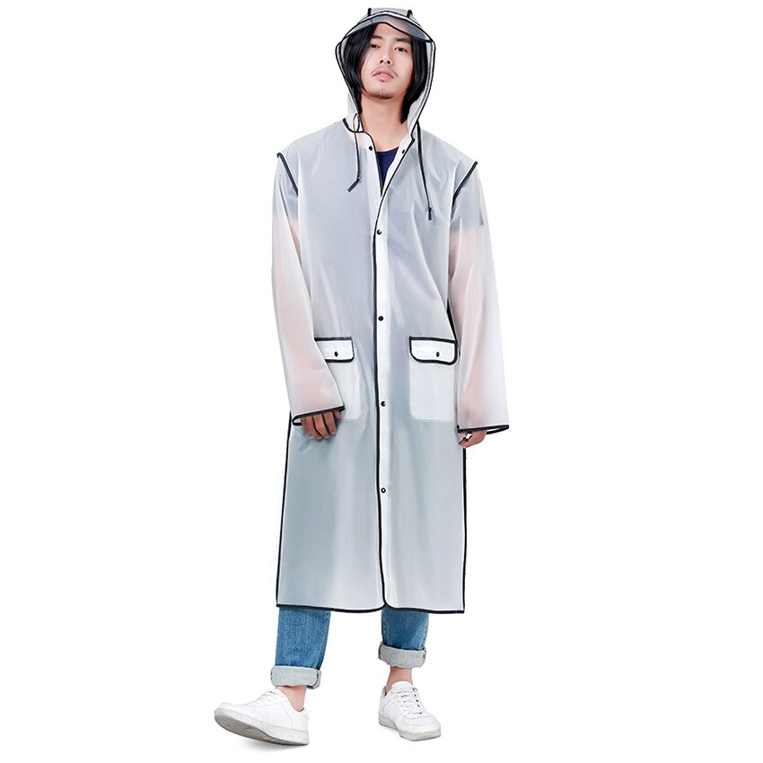 Gjennomsiktig regnfrakk herre og dame regnfrakk plus size hette antisivings vindjakke motorsykkel regntrekk camping unisex poncho