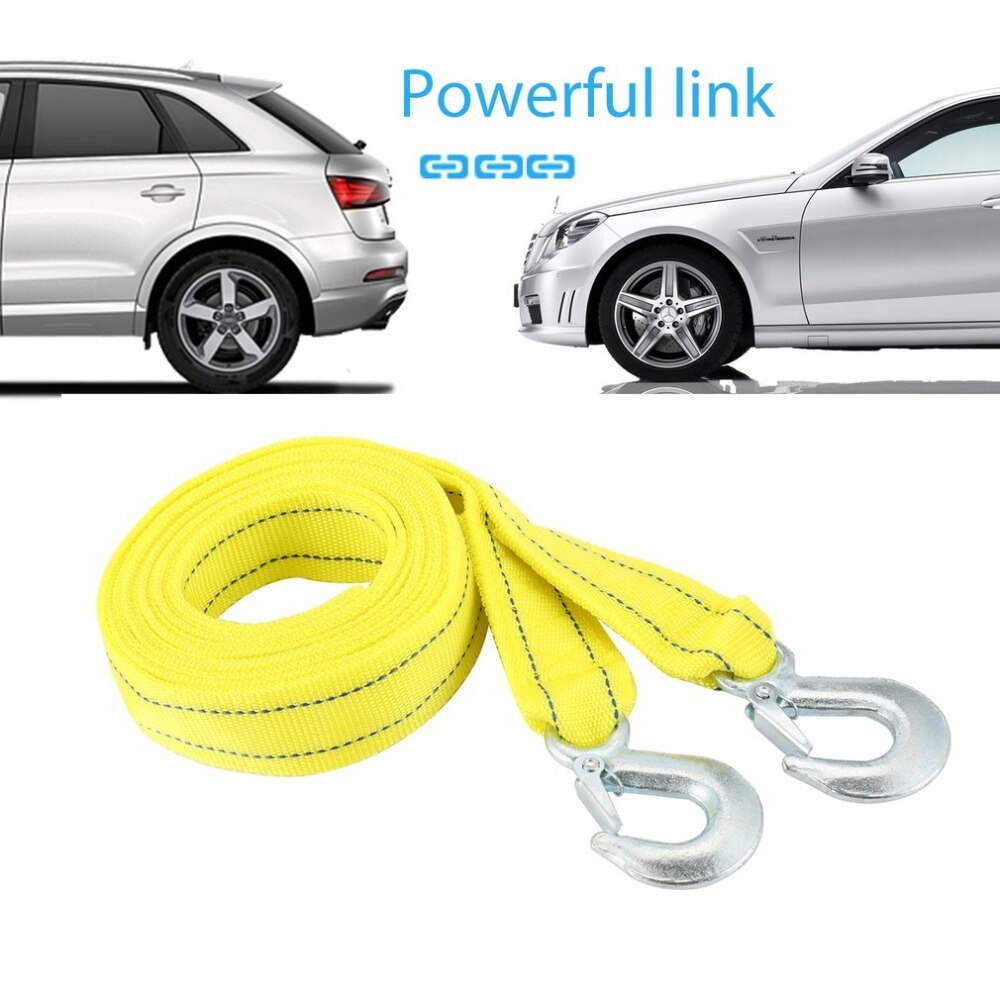 Winch Rope 5 Tons 4m Car Towing Rope Tow Cable Strap Towing Pull Rope with Hooks for Heavy Duty Car Emergency Rescue Rope
