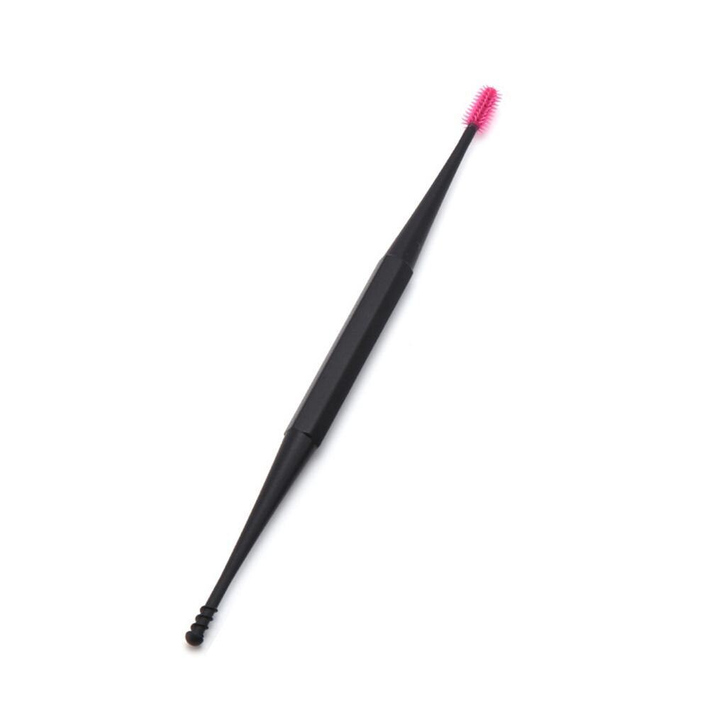 1Pcs Zachte Siliconen Dubbele Hoofd Oor Pick Oor Schoon Tool Double-Ended Earpick Ear Wax Curette Remover Oor schoner: Roze