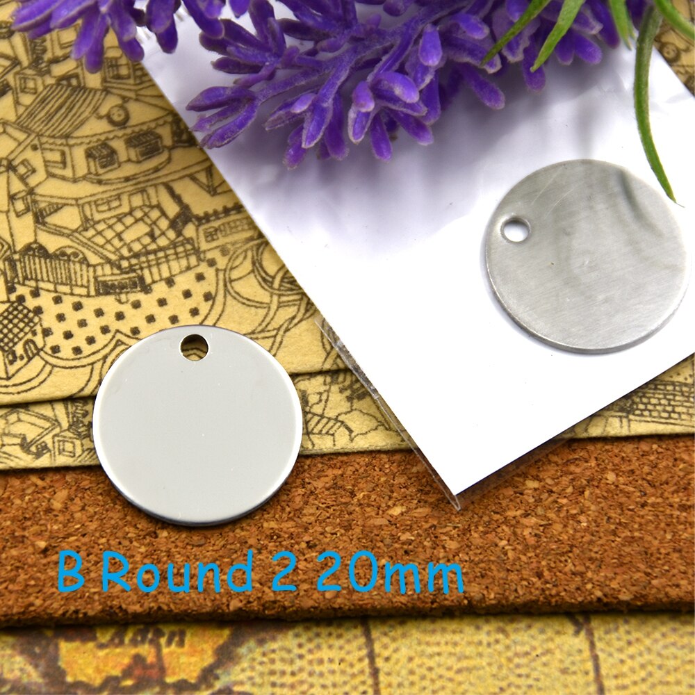 20 pcs-"Wonderen Gebeuren" rvs charms 5 stijlen voor het kiezen DIY Bedels voor ketting armbanden: B Round 2 20mm