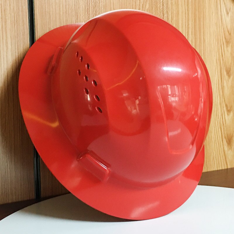 Fuld ramme hård hat arbejdshjelm letvægt høj styrke arbejdshætte konstruktion jernbane metallurgi sommer solskærm: Rød