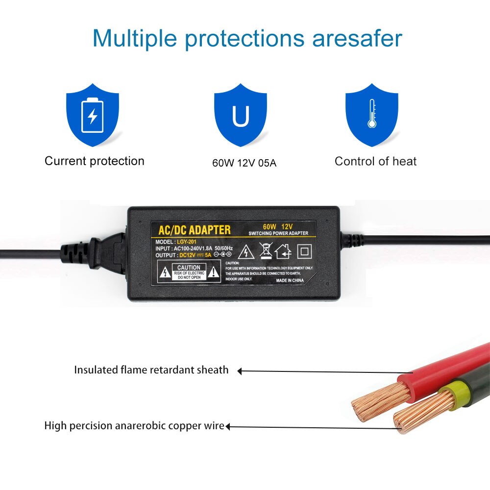 12 V Voeding Universele DC12V Power Adapter 5A Ac 12Volt Electoronic 12 V Voeding Lader