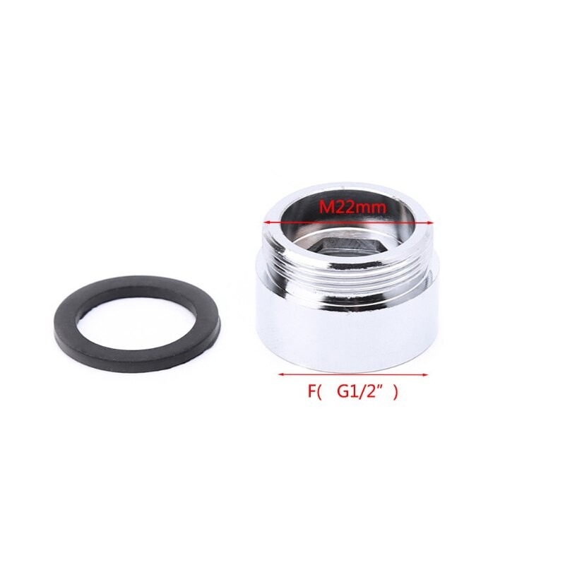 Solid Metal Adaptor Inside Thread Water Saving Kitchen Faucet Tap Aerator Connector: G1-2 to 22mm