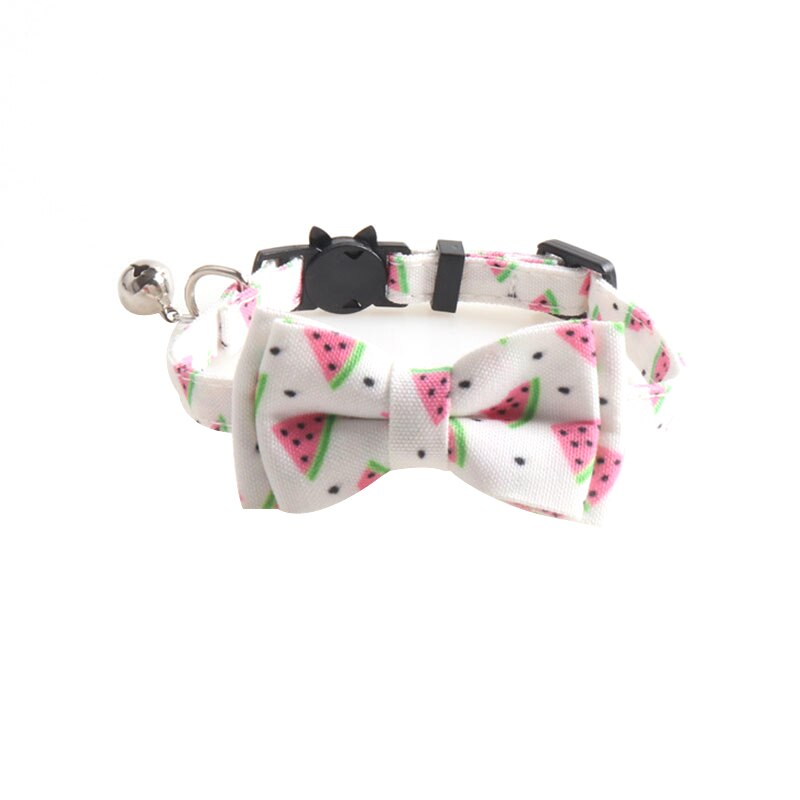 Djur katthalsband söt rosett katt klockhalsband halsband avokado frukt krage pilbåge justerbar små hundar valp halsband katt produkt: Vattenmelon