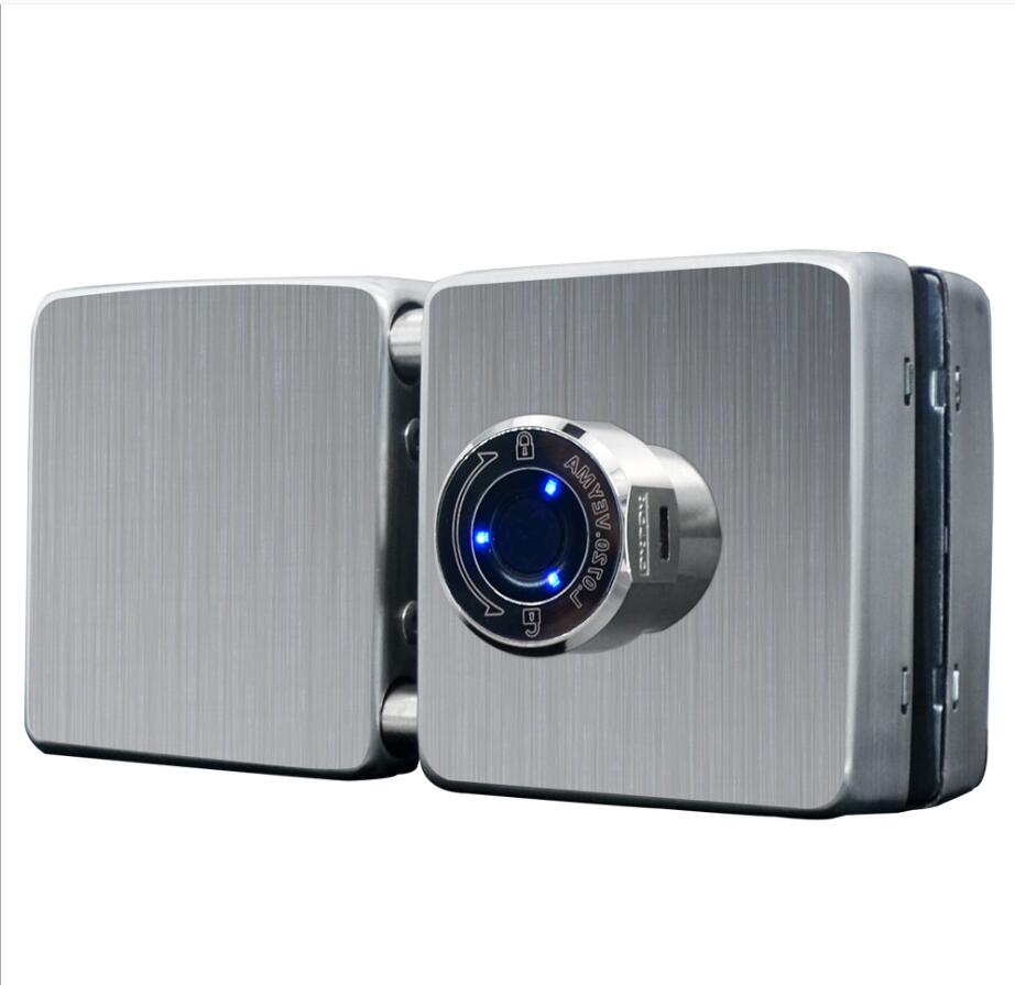 Smart Fingerprint Lock battyer power Fingerprint Gate Door Lock 20 Users for Frameless Glass Door: model 2