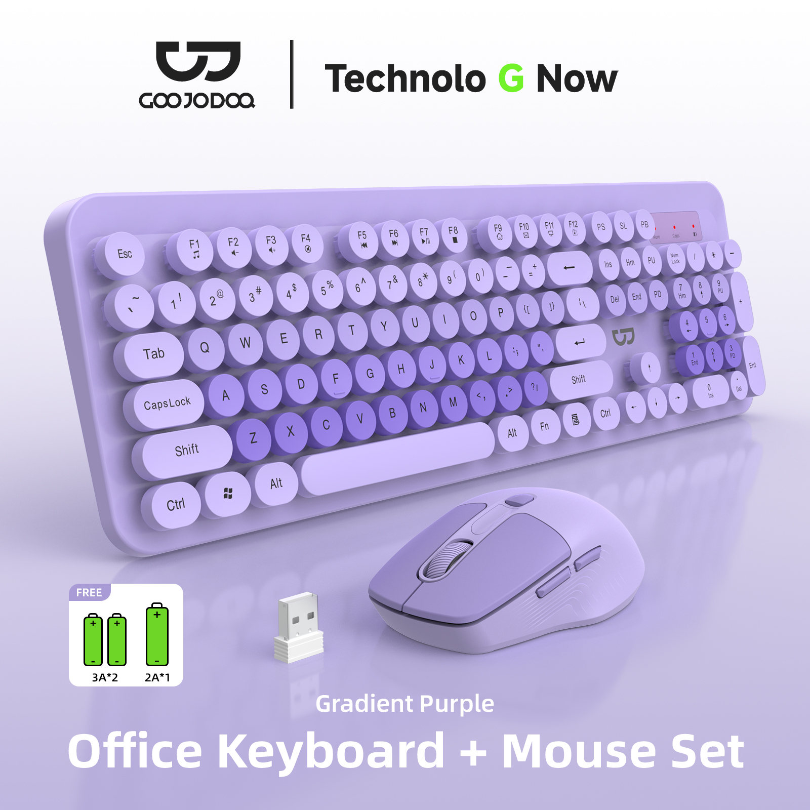 104-Tasten-Membrantastatur, viele Arten von bunten Beleuchtung, LED, weiße Hintergrundbeleuchtung, Gaming und Büro für Windows- und iOS-Systeme: Lila