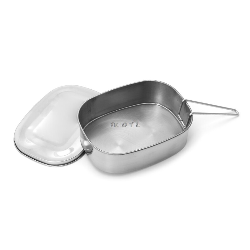 Stainless Steel Square Lunch Box Bento Food Picnic Container Travel 1/2 Layer lunch box for Student,School