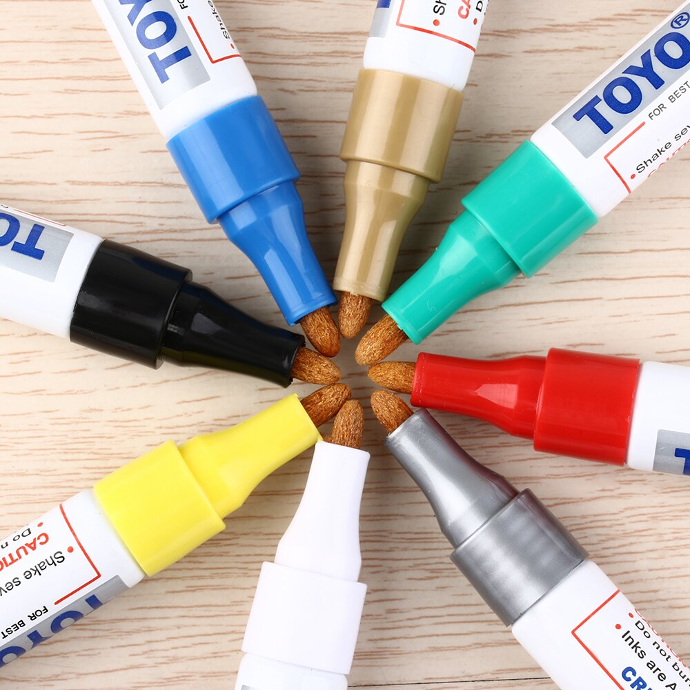 Tire Rubber Metal Glass Wood Stone Waterproof Oil Pen Colourful Oily Marker Paint Pen School Stationery Office Supplies