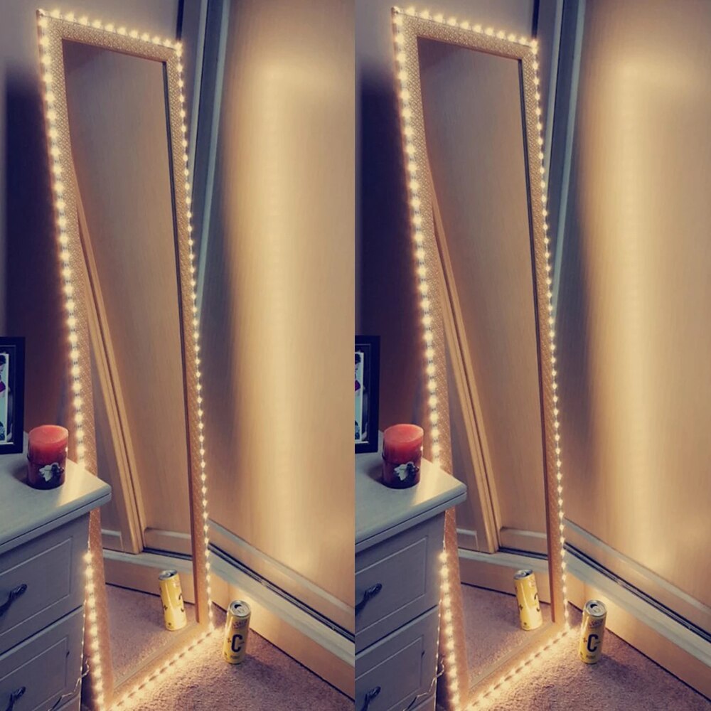 Tira de luces Led con USB para espejo de maquillaje, cinta de retroiluminación para tocador de baño, decoración del hogar, 2/3/5M, 5V