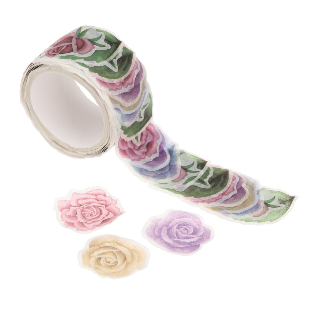 Rouleau de ruban de Scrapbooking, 200 pièces/rouleau, pétales de fleurs colorés, ruban de masquage décoratif, parfum, Sakura, autocollant en papier pour journal intime, DIY bricolage: 20-200pcs
