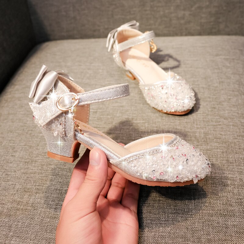 Zapatos de suela blanda de cristal para niñas pequeñas, sandalias individuales de baile de cristal, de princesa, para verano, B756