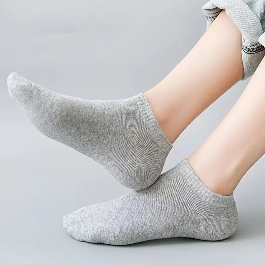 10/12/20/40 pares de calcetines náuticos para hombre, calcetines deportivos de negocios con absorción de sudor para verano y otoño, calcetines tobilleros suaves sin pilling de Color sólido