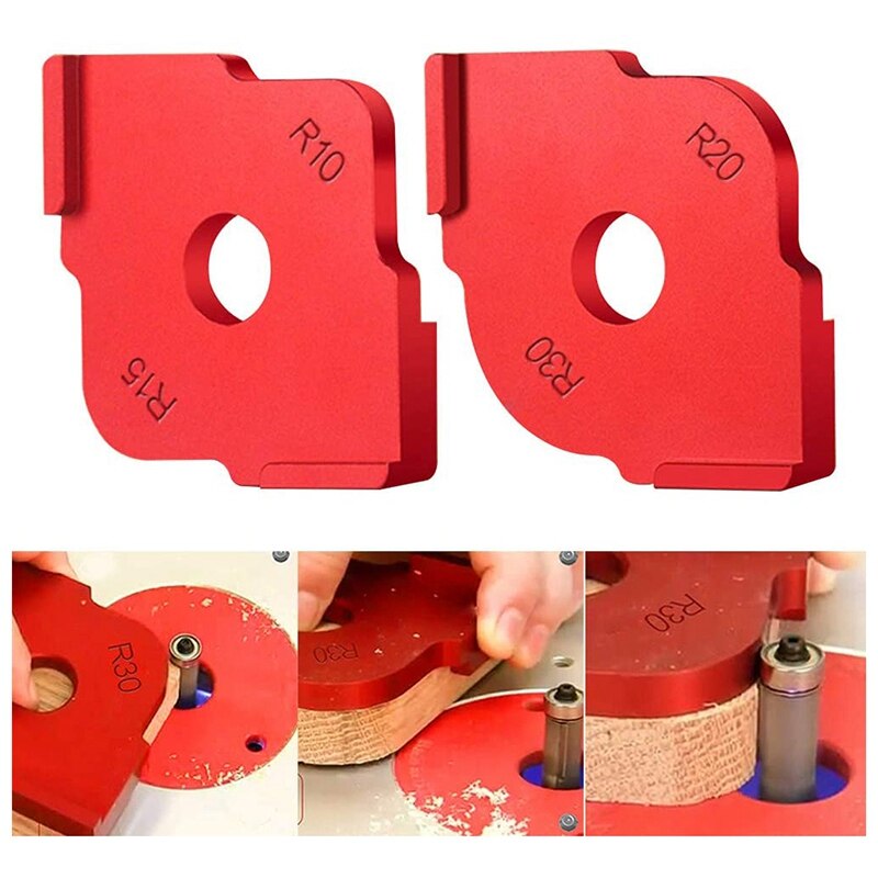 Aluminum Alloy Radius Jig Router Templates, Radius Quick-Jig Router Bit Templates for Routing Rounded Corners ,Set of 2