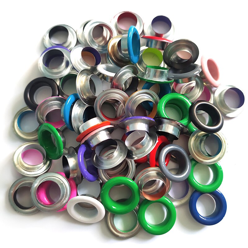100pcs 3/4/5/6/8/10mm Multicolor Metal Eyelets Rivets Button holes Painted eyelets buckle mixed