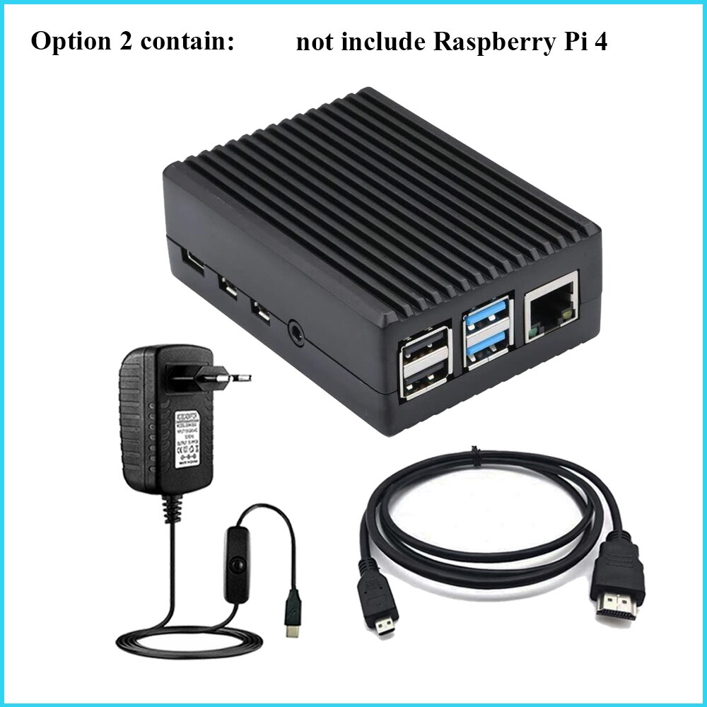 Carcasa de aleación de Metal para Raspberry Pi 4, carcasa de refrigeración pasiva para Raspberry Pi 4 Modelo B Pi4 4B: Option 2