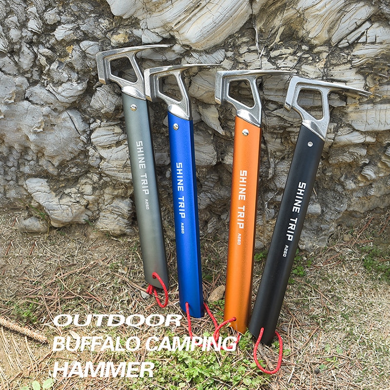 Camping en plein air tente cheville marteau alpinisme randonnée acier inoxydable extracteur de clou accessoires escalade outil