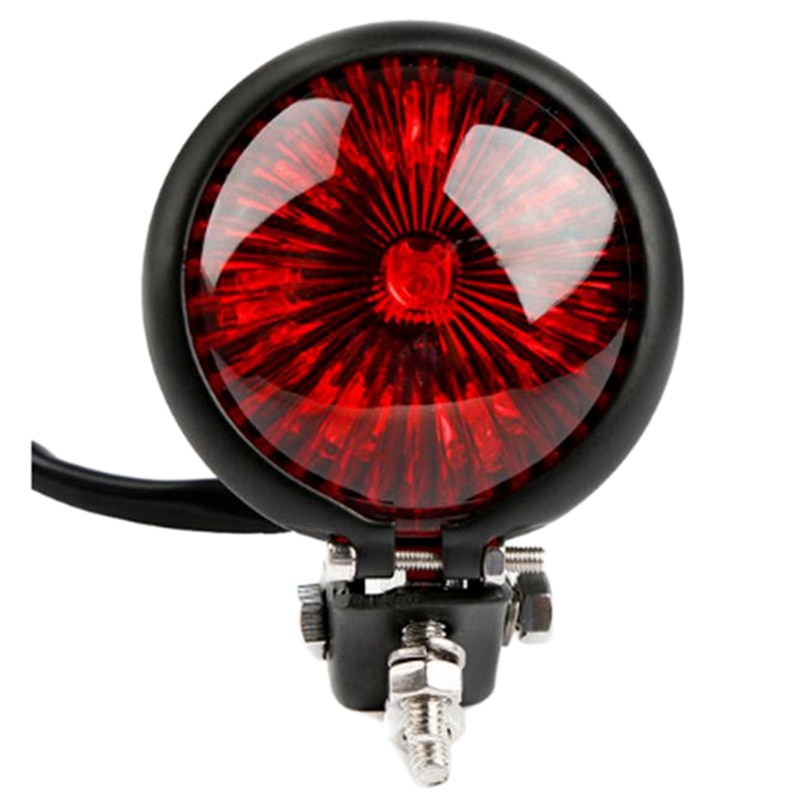 Rojo 12V Led NEGRO ajustable Cafe Racer estilo para cola luz motocicletas motocicleta freno trasero lámpara Luz de cola para Choppe: Default Title