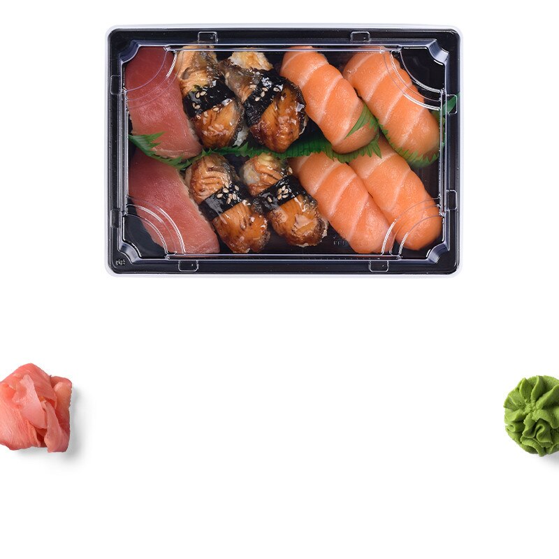 50pcs Japanese Disposable Sushi Packing Box Lunch Box Fruit Boxes Sashimi Sushi Food Container Portable Take Out Boxes: C