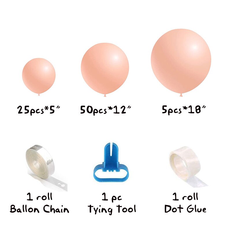 balloon arch kit ballonnenboog Pastel Blauwe Ballon Garland Arch Kit Romantische Bruiloft Decoratie Ballonnen Christmas Decor Party Baby Shower Verjaardag Accessorie: 6maca Orange