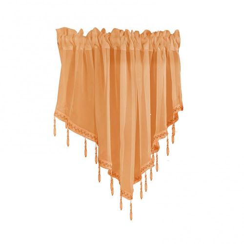 Rideau court de cuisine en forme de Triangle, couleur unie, cantonnière de fenêtre, décoration de la maison: Ginger
