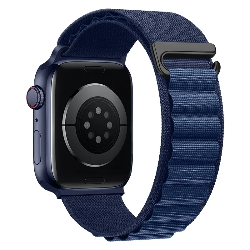 Correa Alpine Loop para Apple Watch Ultra Band 49mm 45mm 44mm 42mm 41mm 40mm pulseras de gancho en C de Metal iwatch SE series 9 8 7 6 5 4 3: BLACK WHITE / 12 mm