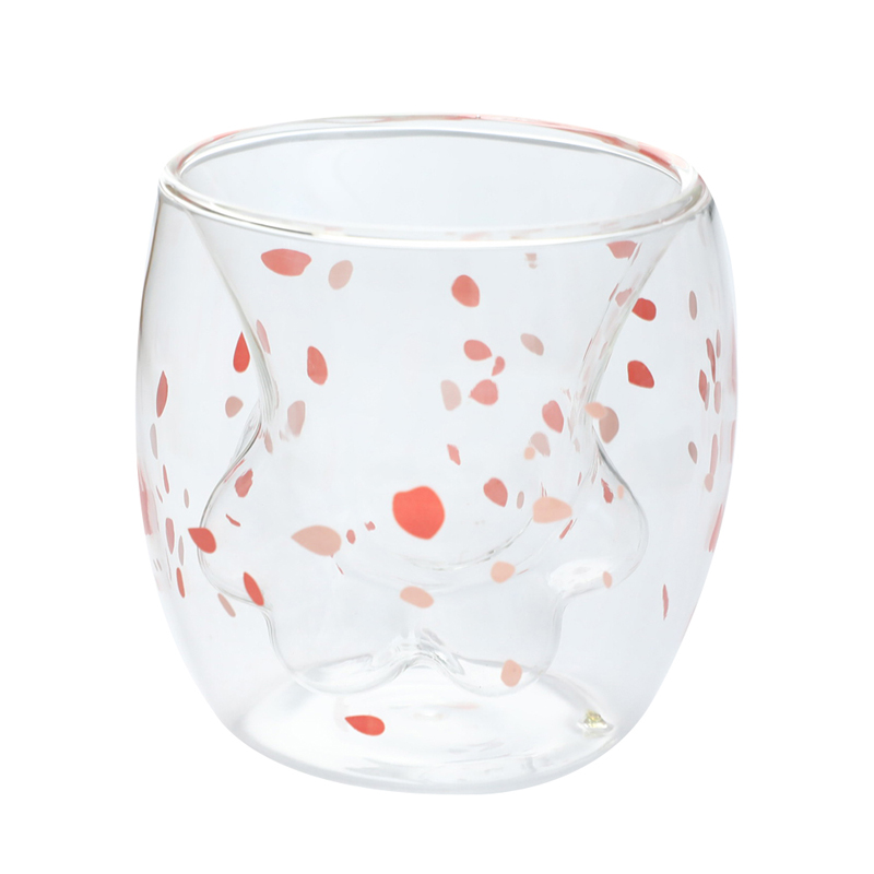 gatto artiglio/zampa tazza Doppio bicchiere caffè tazza cartone animato carino gatto latte succo tazza bar: bianca