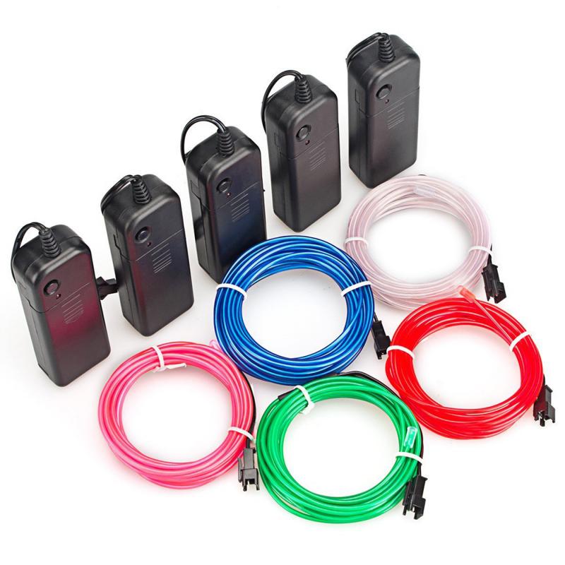 5/10m LED néon lumière Flexible lueur chaîne bande lumière EL fil câble Tube bande étanche néon lampe chambre maison fête mariage décor