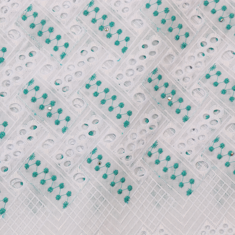 Swiss Lace Fabric Swiss Voile Lace Dry Cotton Lace Fabrics with Stones Holes for Dresses KS3162B