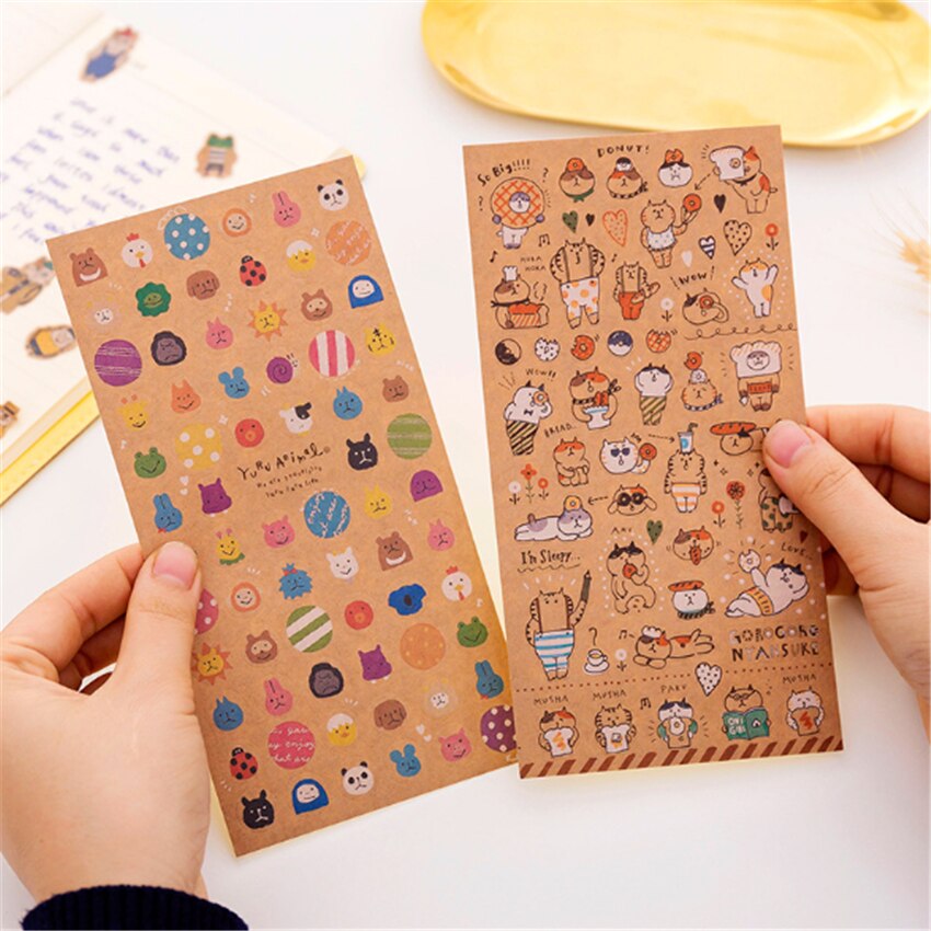 40 pakken/partij cartoon kat papier briefpapier sticker zelfklevend decoratief papier stickers scrapbook dagboek stickers