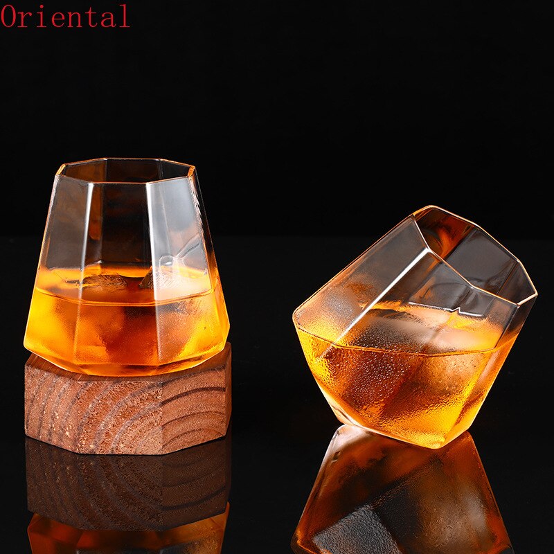 340/525ml Crystal whisky Beer Glass Cup Wide Belly Whiskey Glass Drinking Tumbler Cocktail Wine Glass Vaso Nmd Whisky Brandy Cup