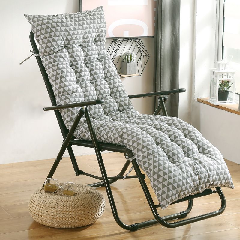 Lang pute hvilestol nordic style print solseng stol sofa tatami matte tykk pute terrasse hage sammenleggbar gyngende sofa sitteunderlag: Grå trekant / 48 x 122cm