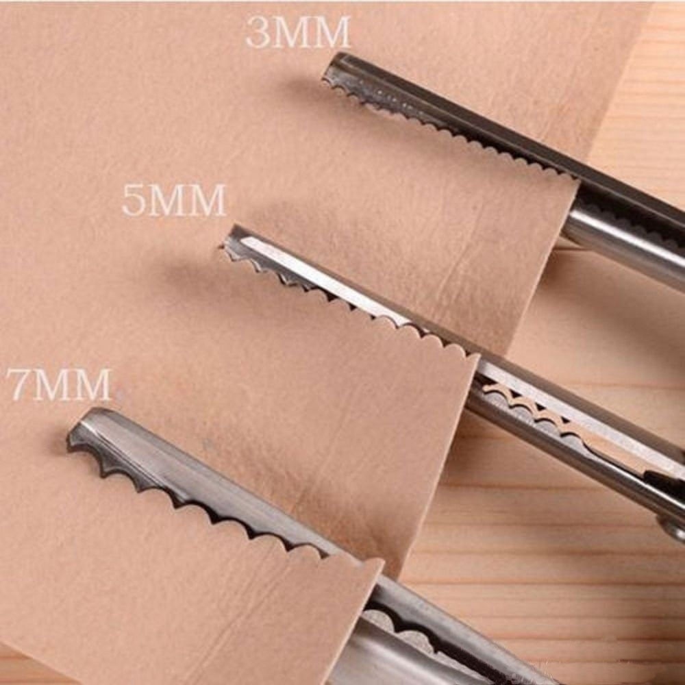 3 5 7mm Fabric Dressmaking Scalloped Edge Pinking Shears Scissors Clipper RTY