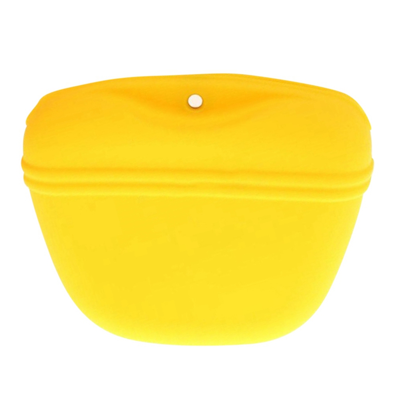 Pets Dog Silicone Treat Bag Pocket Food Snack Pouch Haversack Waist Bag for Outdoor Pet Training Bags: yellow