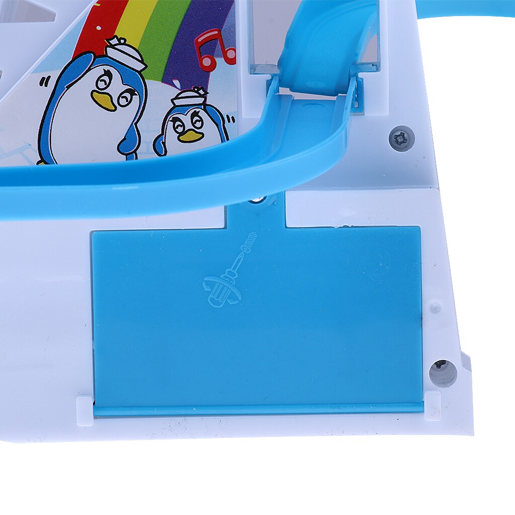 Pingvin klatre op ad trapper baby børn elektrisk roterende glidebane legetøj xmas