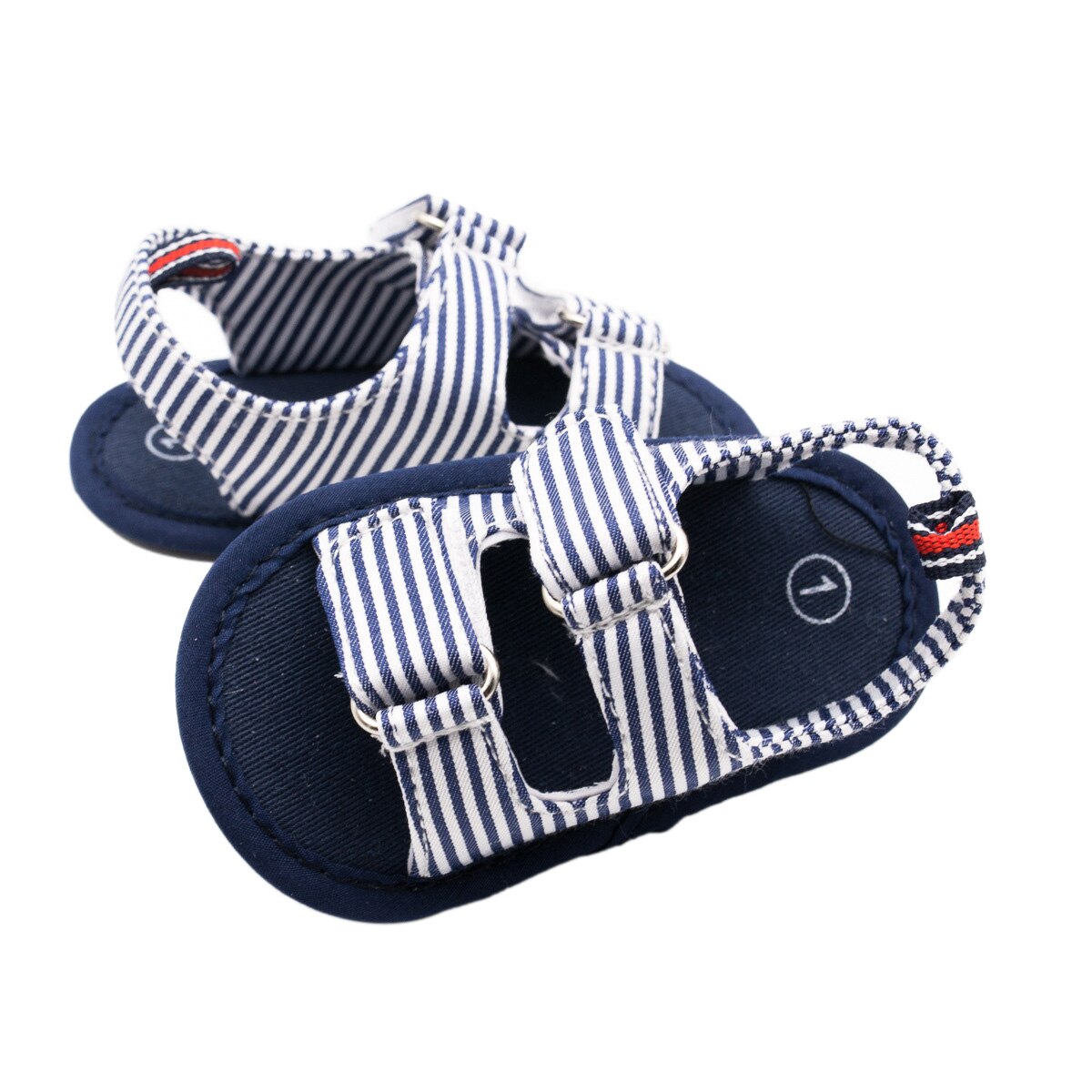 Kleinkind neugeboren Kind Baby Jungen Sommer Sandalen Geschlossen Kappe Streifen Kühlen Leinwand Weiche Sohle Kleinkind Erste Wanderer Schuhe Prewalker 3-12M