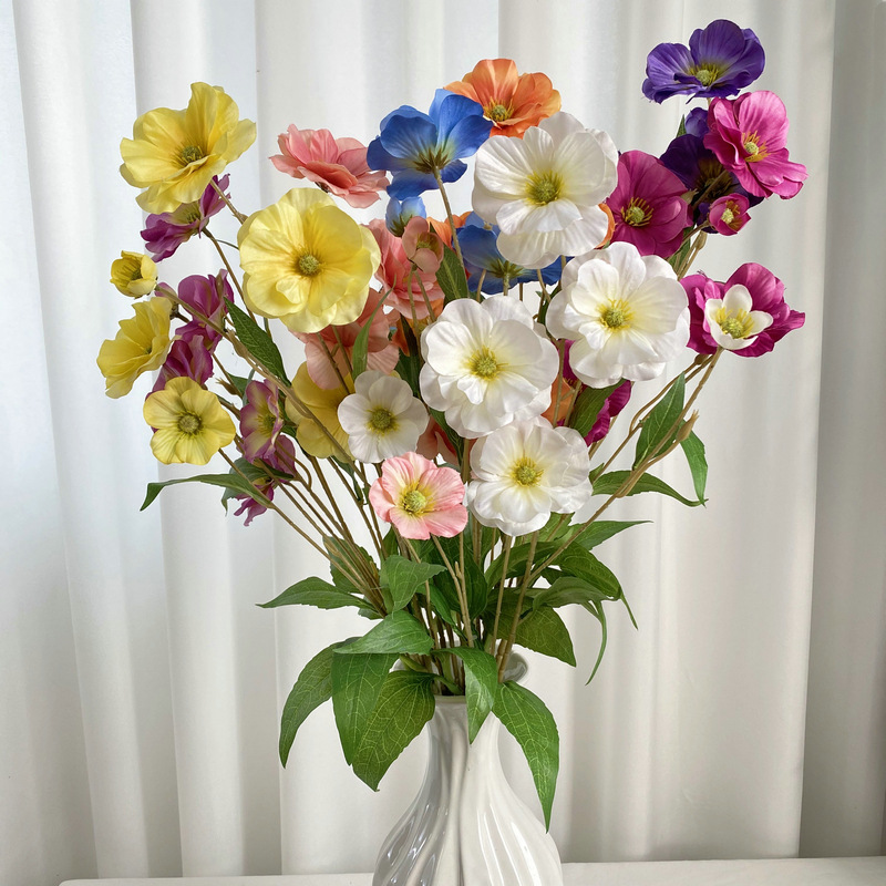 Kunstmatige Vlinder Tak Roze Blauw Zijden Nep Bloemen Thuis Woonkamer Bloemstuk Simulatie Viooltje Bloemen Decoratie