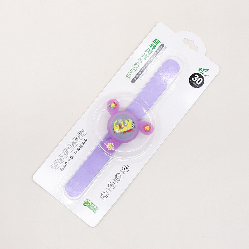 Shining Muggen Armband Douyin-Little Daisy Zuigelingen Anti-Muggen Gesp Sociale Man Roterende Top Kids 'Wat: Purple Shining Dinosaur Boxed