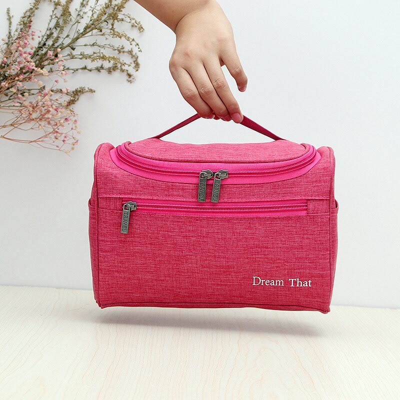 Bolsa de cosméticos organizadora para viagem, bolsa feminina para maquiagem com capuz, armazenamento de casa de banho