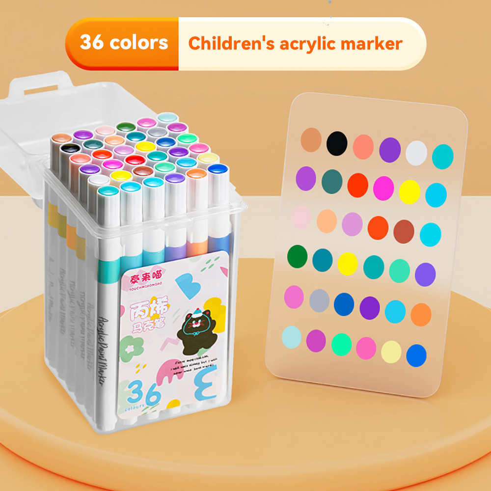 24/36/48/60/80 Farben Acryl Marker Waschbar Kunst Farbe Graffiti Farbe Stift für Kinder Keramik Glas Holz Leinwand Karte Diy Liefert: YELLOW