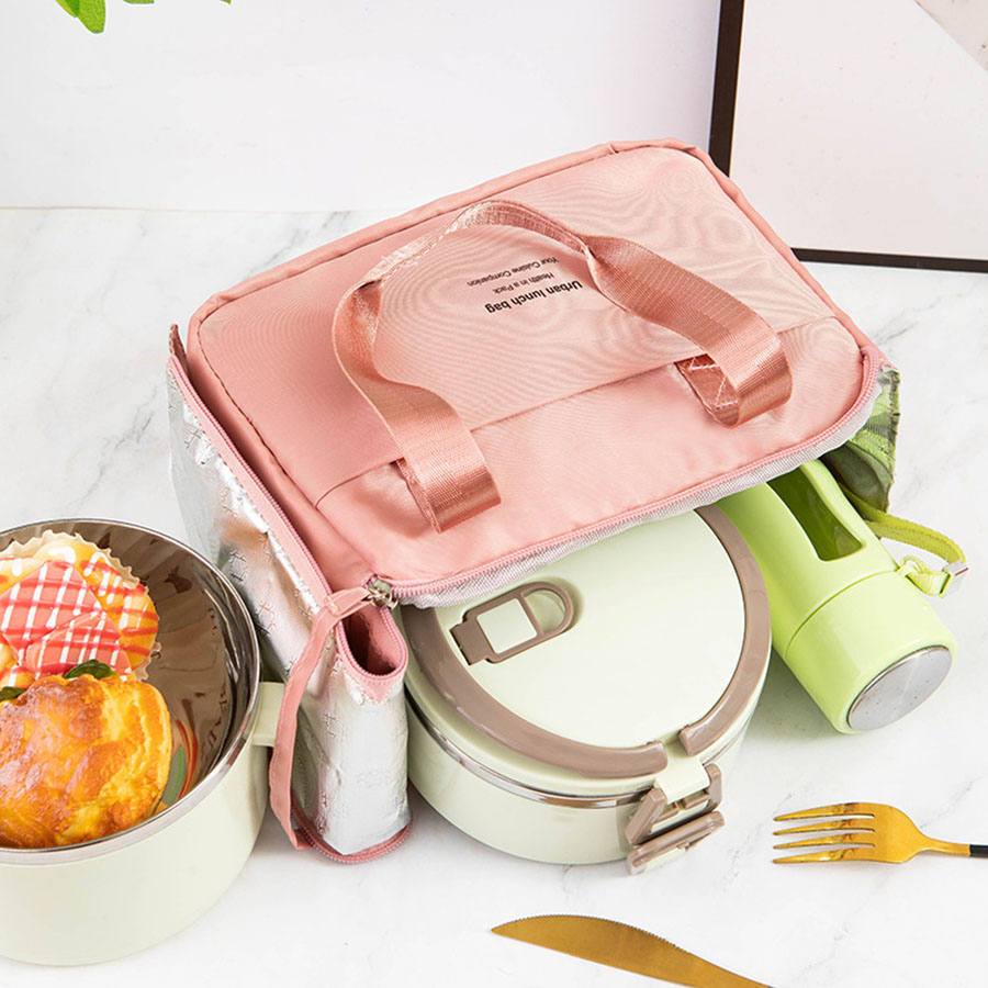 Przenośna torba na lunch do izolowanego termicznie pudełka na drugie śniadanie Tote Cooler Handbag Wodoodporna torba Bento Office Torby na ramię na żywność