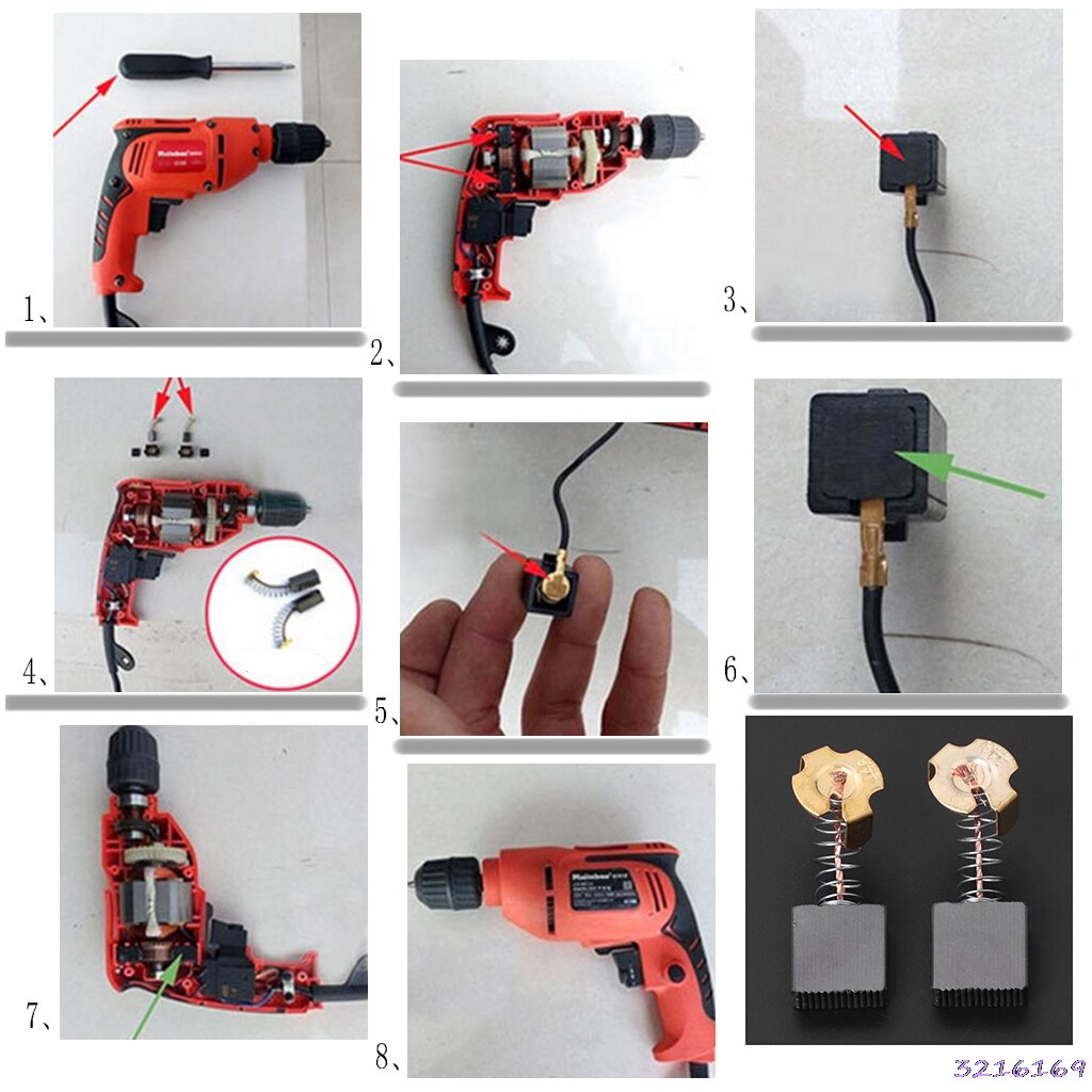 2 stuks koolborstels voor elektrische boormachines, voor dewalt bosch makita elektrisch gereedschap