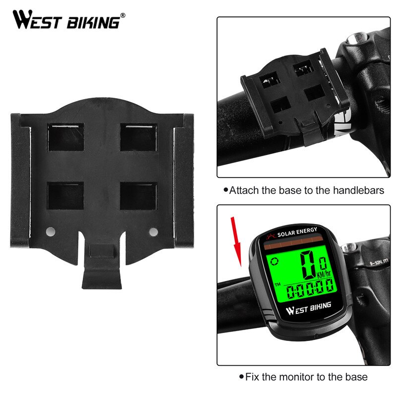 West Fietsen Fiets Computer Snelheidsmeter Kilometerteller Multifunctionele Fietsen Computer Regendicht Solar Power Fiets Draadloze Computer