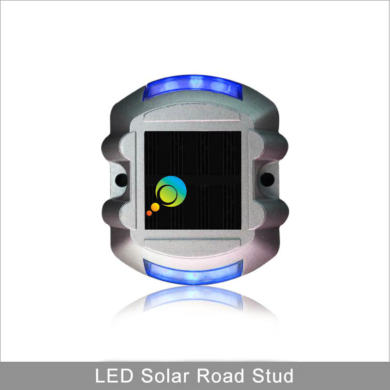 Fabriek prijs Blauw hoefijzer 3 M reflector aluminiumcement knipperende led solar road stud