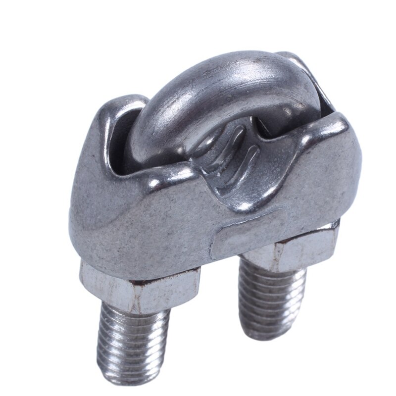 12 Pcs 6Mm 1/4 Inch Wire Rope Cable Clamp Clips &amp;amp; 8 Pcs M4 Hook Eye Turnbuckle Wire Rope