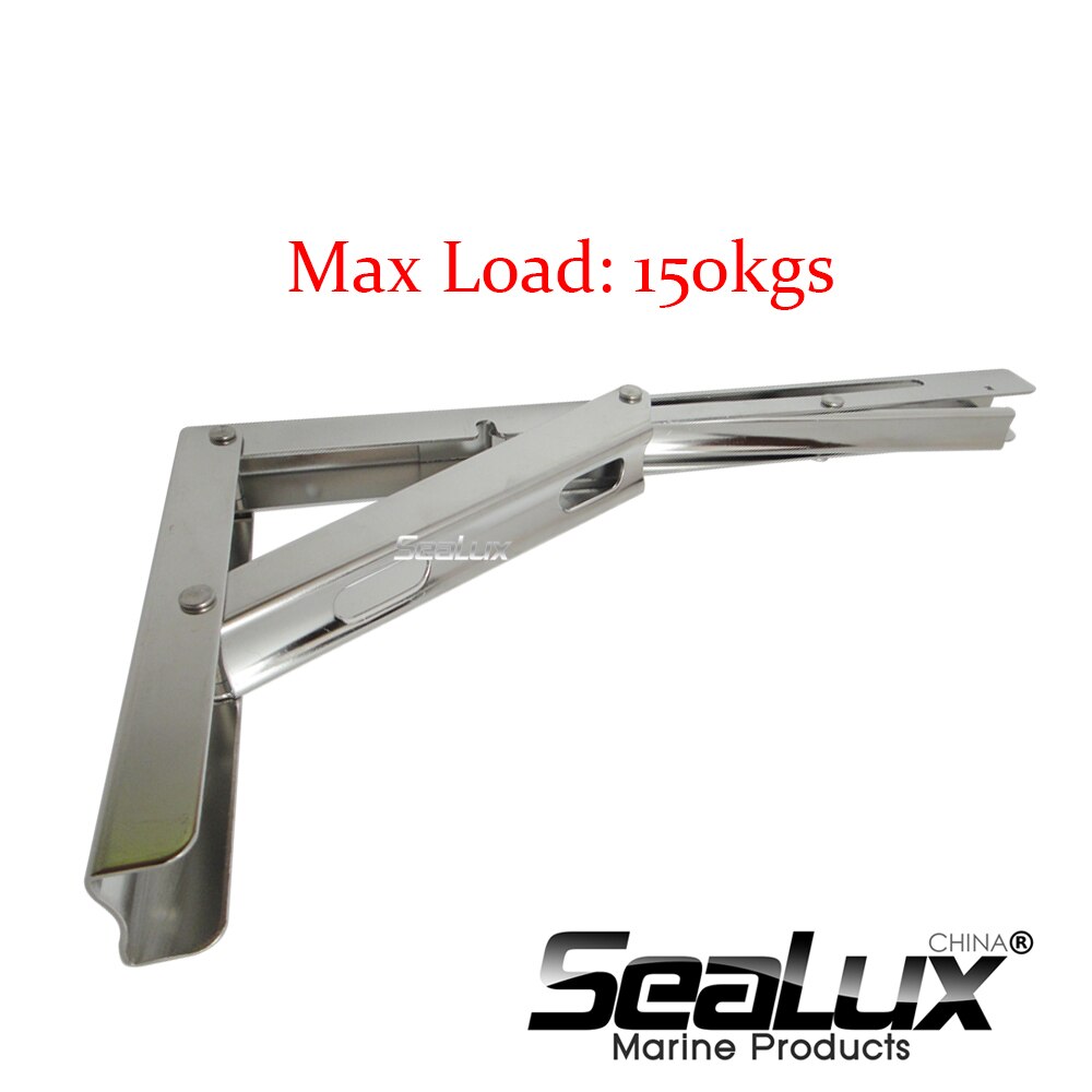 Sealux 1 pcs Marine Grade Stainless Steel 304 Universal Wall mounted Folding Table Bracket Shelf Bench Support 150kgs