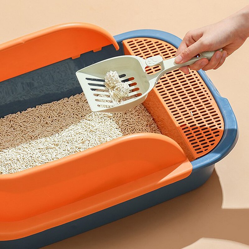 Cat Litter Box Heighten Semi-open Toilets For Pet Clean Sandbox With Free Shovel Cat Pet Supplies